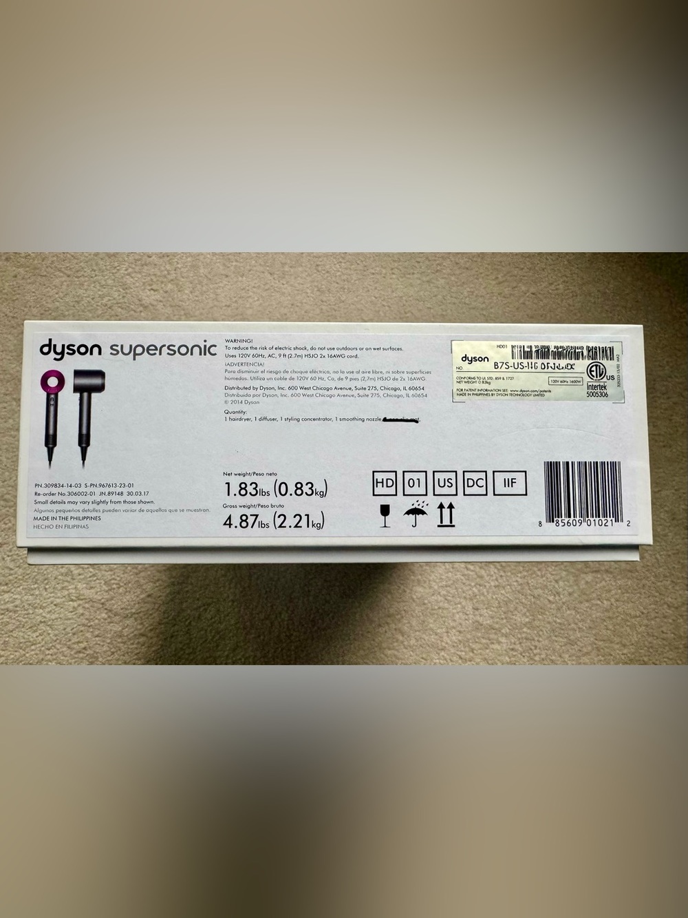 Dyson Supersonic HD01 Iron/Fuchsia with Box & 3 Attachments - Picture 4 of 12
